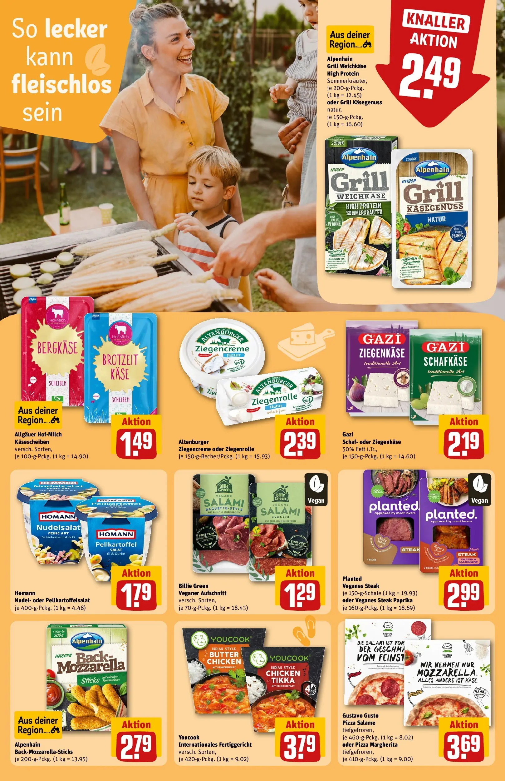 REWE Prospekt ab 21.06.2026 zum Blättern » Angebote | Seite: 21 | Produkte: Grill, Käse, Ziegenkäse, Pizza