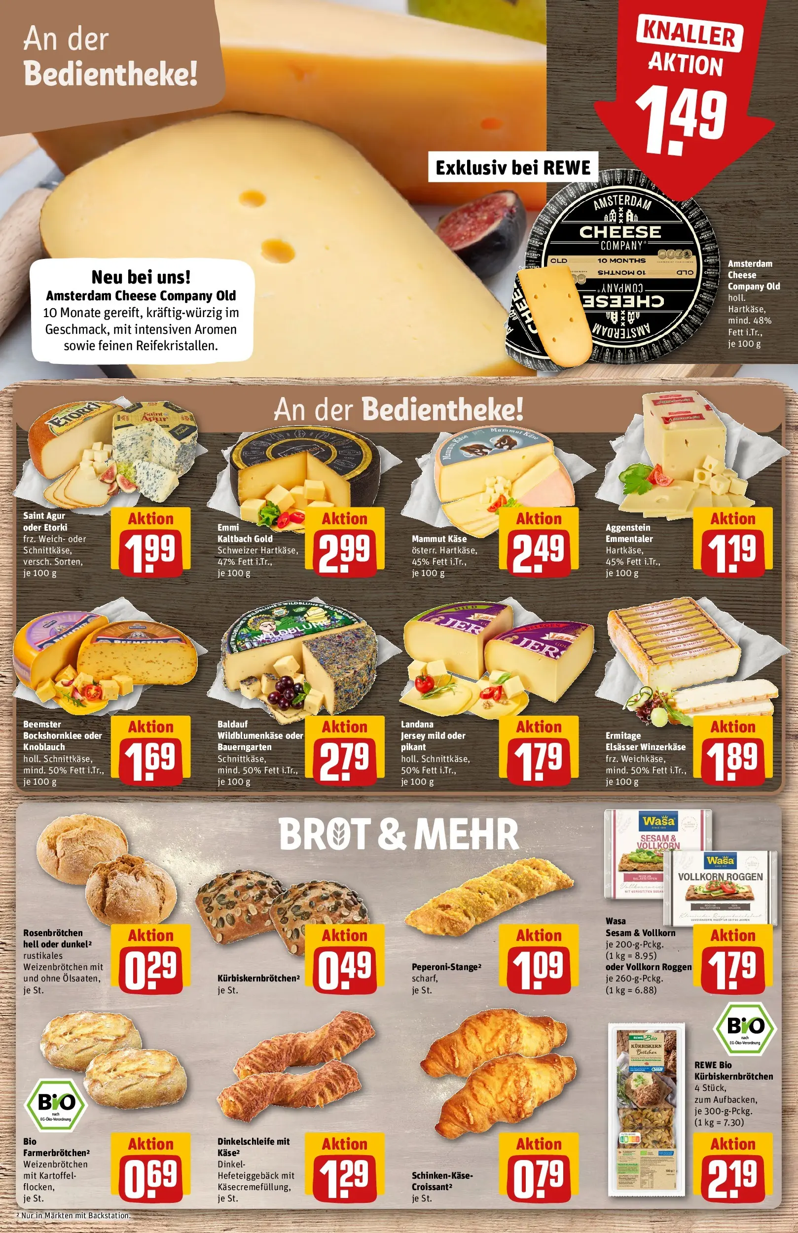 REWE Prospekt ab 21.06.2026 zum Blättern » Angebote | Seite: 13 | Produkte: Käse, Croissant, Knoblauch, Brot