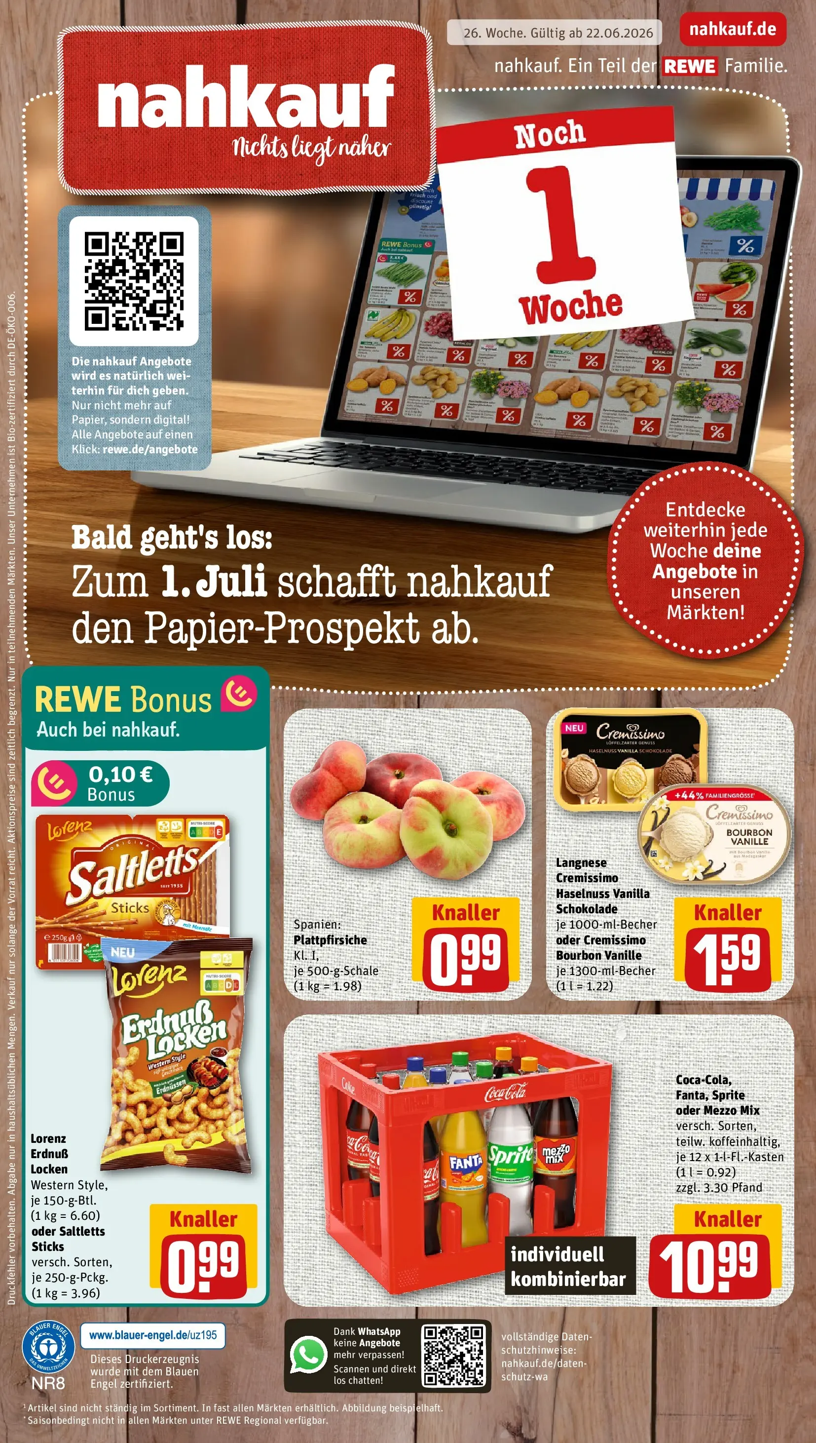 REWE Prospekt ab 21.06.2026 zum Blättern » Angebote | Seite: 1
