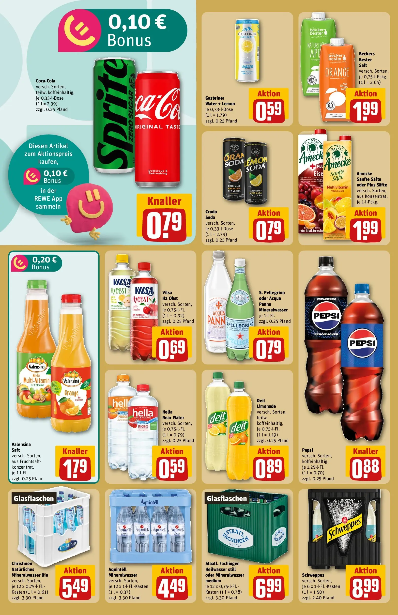 REWE Prospekt ab 21.06.2026 zum Blättern » Angebote | Seite: 18 | Produkte: Sprite, Schweppes, Valensina, Saft