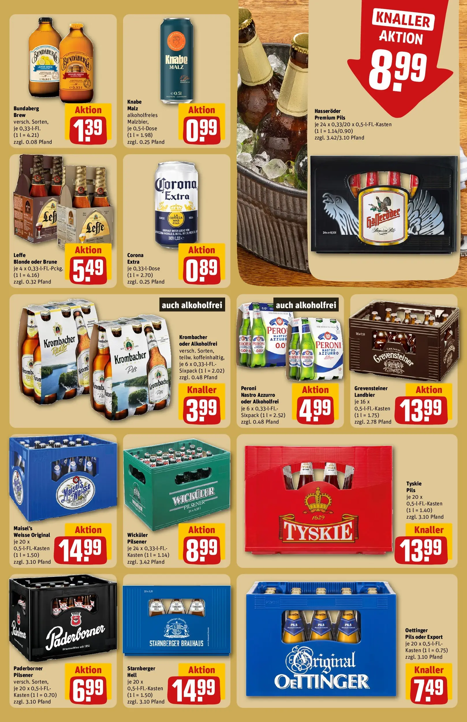 REWE Prospekt ab 21.06.2026 zum Blättern » Angebote | Seite: 19 | Produkte: Tyskie, Bier, Oettinger, Krombacher