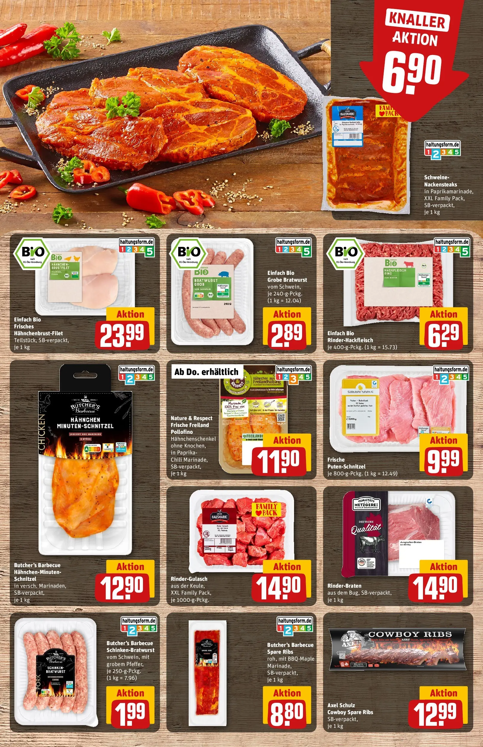 REWE Prospekt ab 21.06.2026 zum Blättern » Angebote | Seite: 11 | Produkte: Nackensteaks, Hahnchenschenkel, Schnitzel, Putenschnitzel