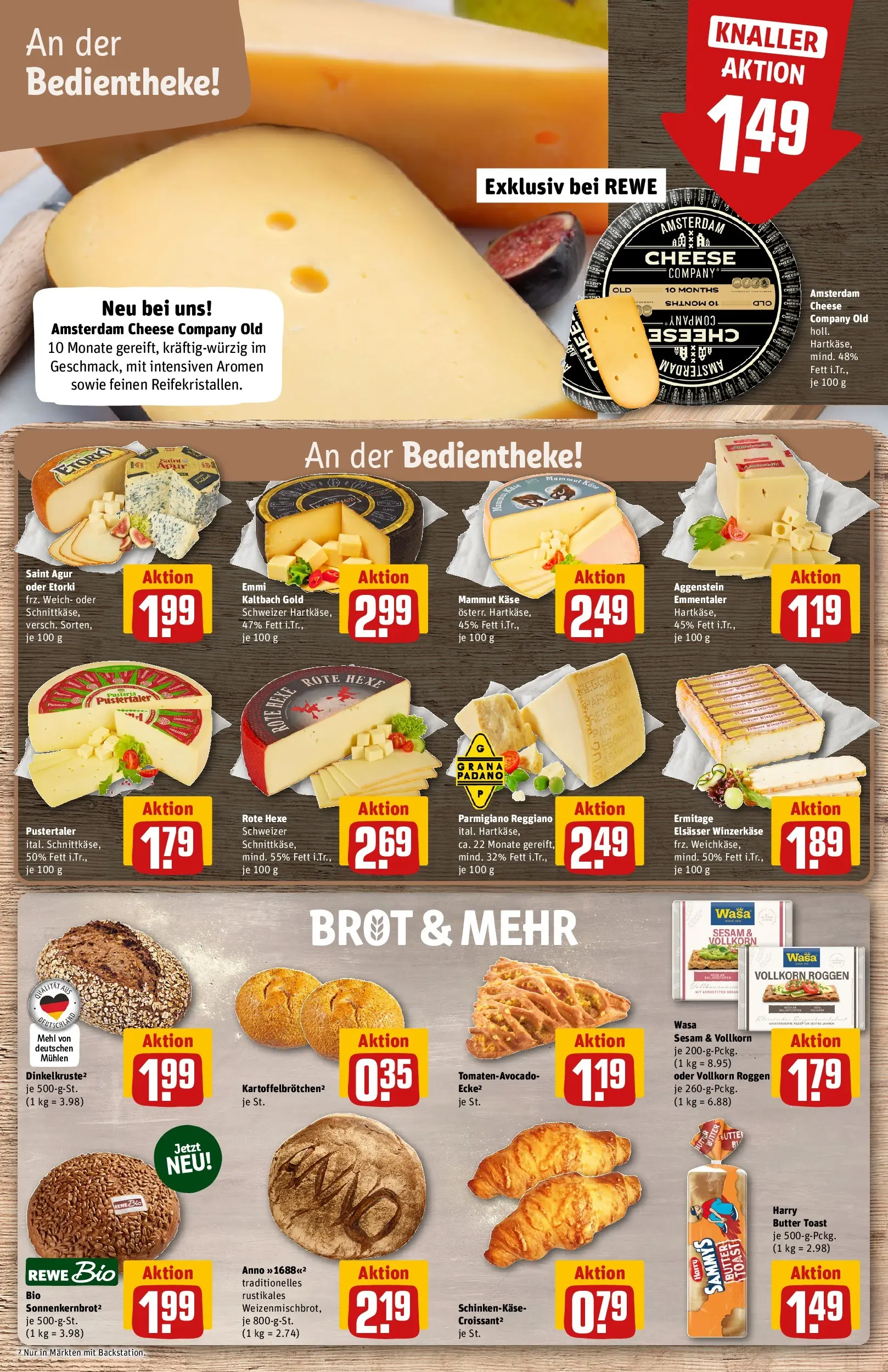 REWE Prospekt ab 21.06.2026 zum Blättern » Angebote | Seite: 13 | Produkte: Käse, Toast, Croissant, Brot