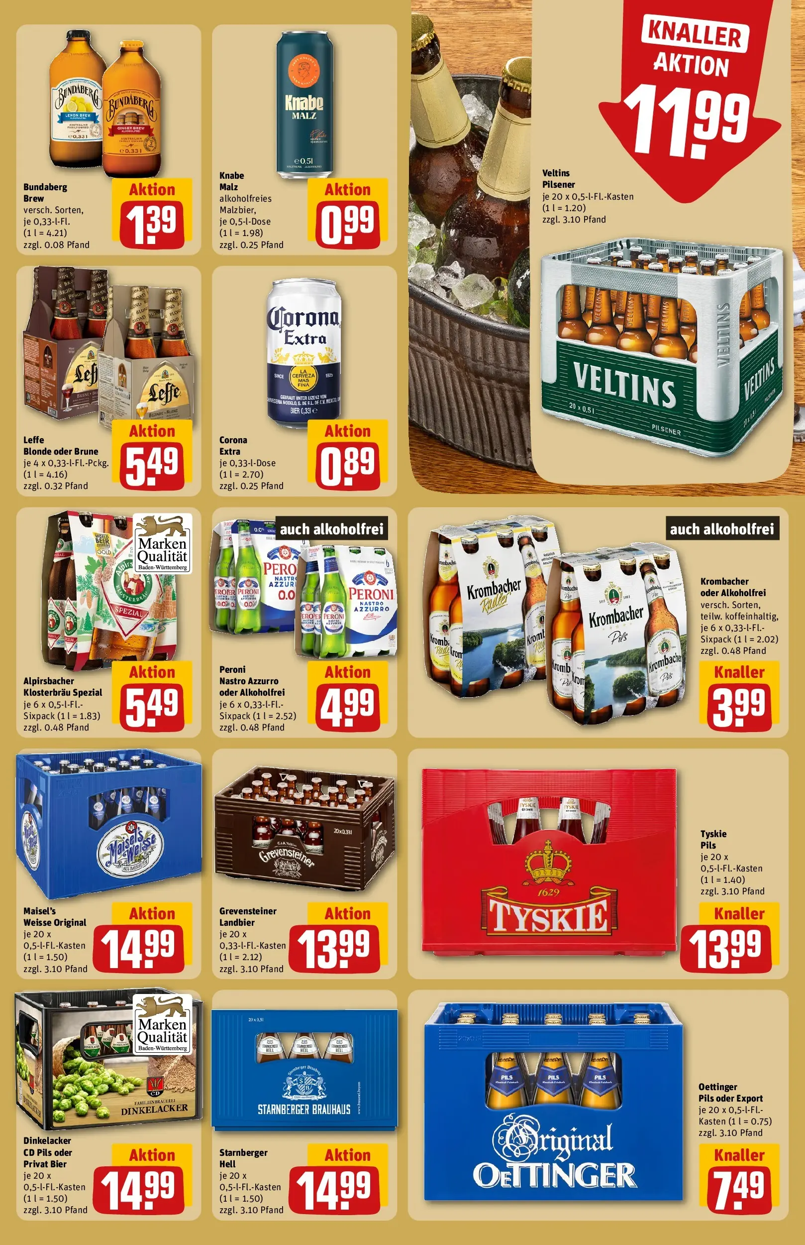 REWE Prospekt ab 21.06.2026 zum Blättern » Angebote | Seite: 19 | Produkte: Bier, Pils, Oettinger, Krombacher