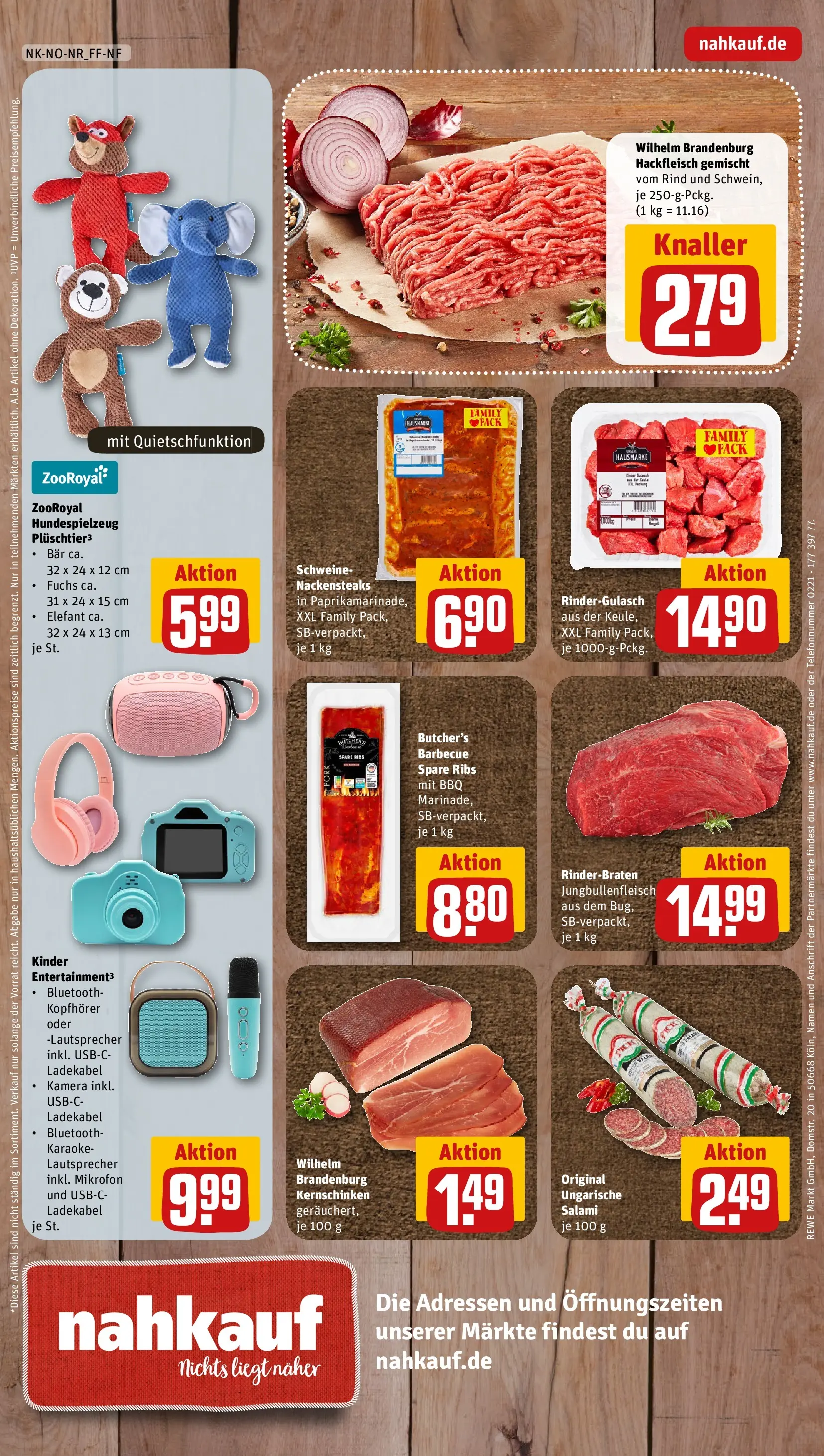 REWE Prospekt ab 21.06.2026 zum Blättern » Angebote | Seite: 8 | Produkte: Kamera, Ladekabel, Hackfleisch, Kopfhörer