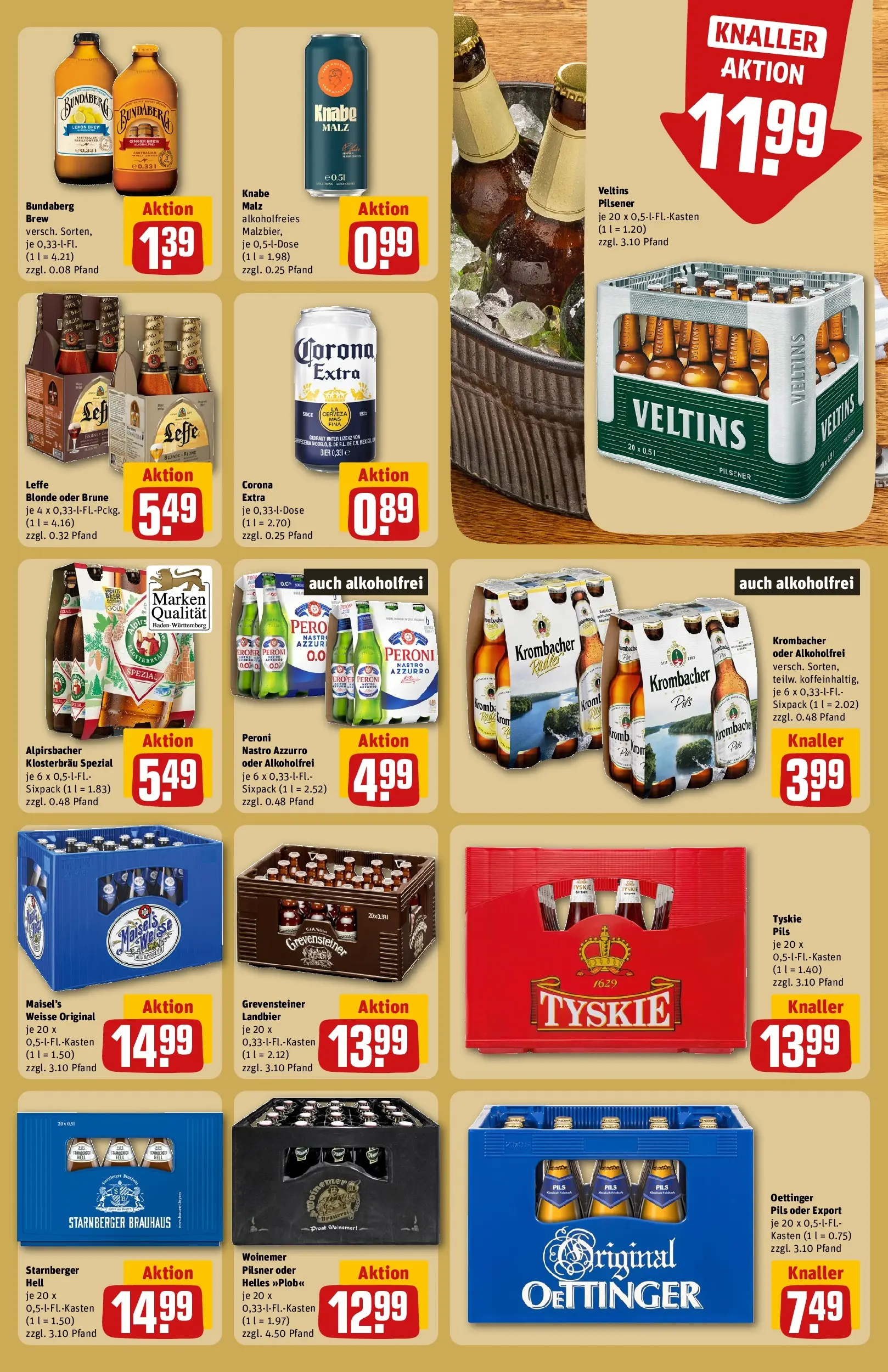 REWE Prospekt ab 21.06.2026 zum Blättern » Angebote | Seite: 19 | Produkte: Bier, Oettinger, Krombacher, Veltins
