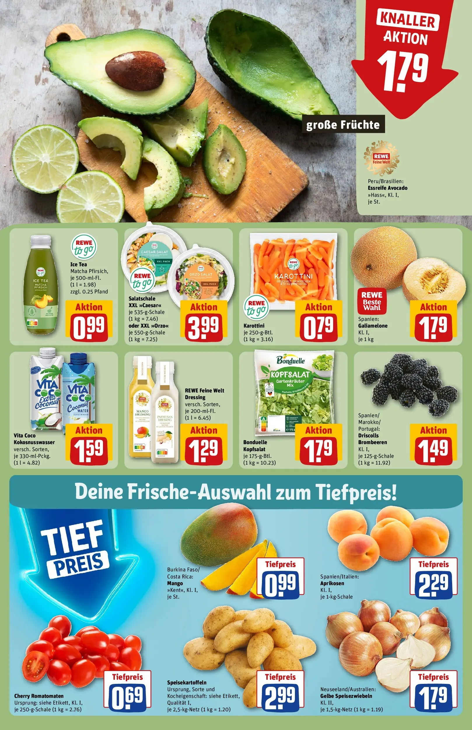 REWE Prospekt ab 21.06.2026 zum Blättern » Angebote | Seite: 8 | Produkte: Dressing, Avocado, Mango, Salat