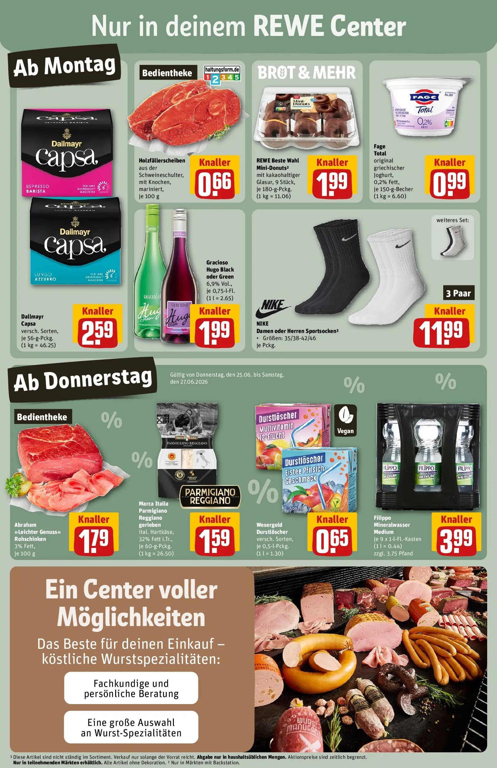 REWE Prospekt ab 21.06.2026 zum Blättern » Angebote | Seite: 3 | Produkte: Durstloscher, Pfirsich, Brot, Hugo