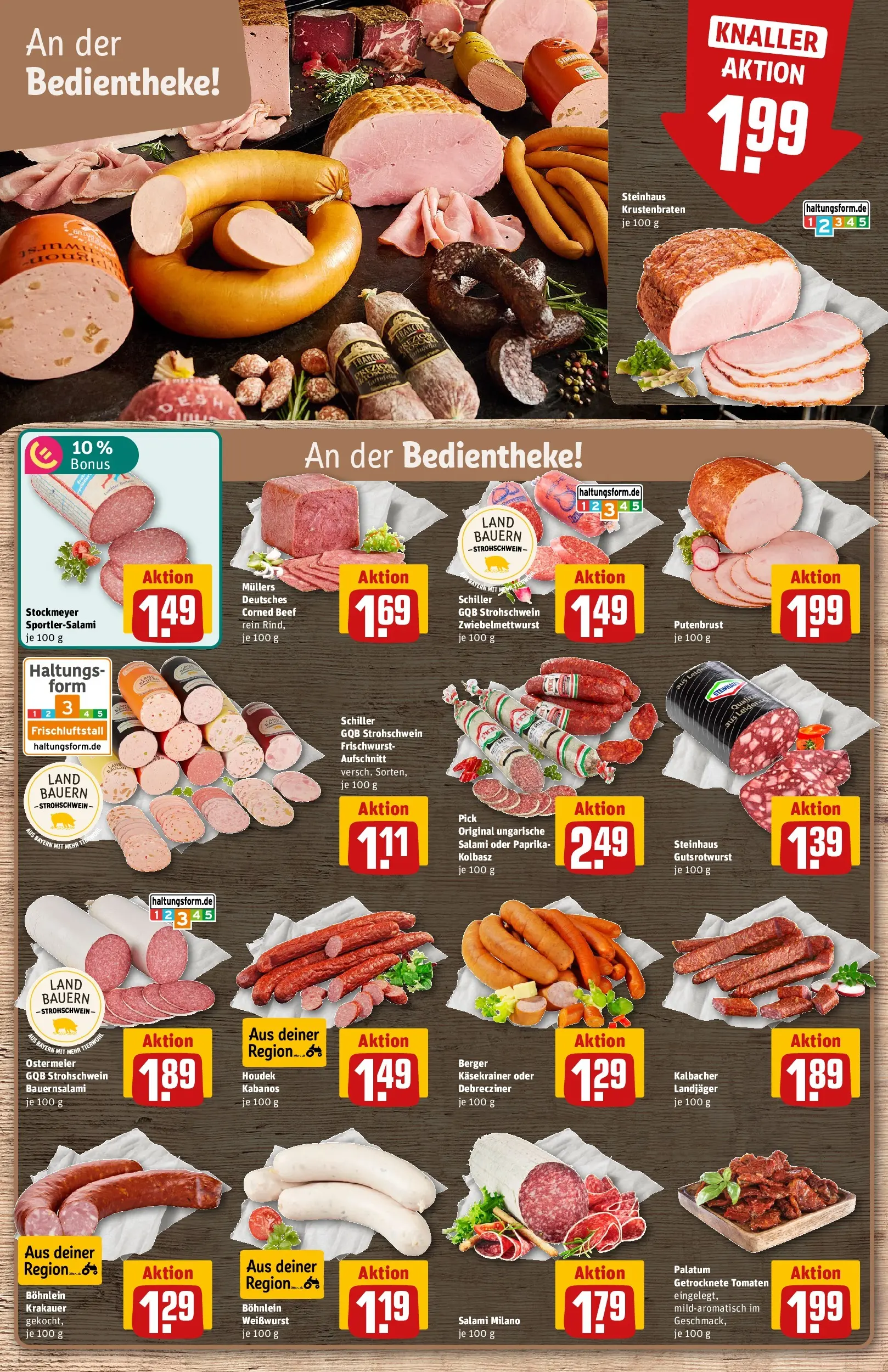 REWE Prospekt ab 21.06.2026 zum Blättern » Angebote | Seite: 12 | Produkte: Käsekrainer, Tomaten, Krustenbraten, Paprika