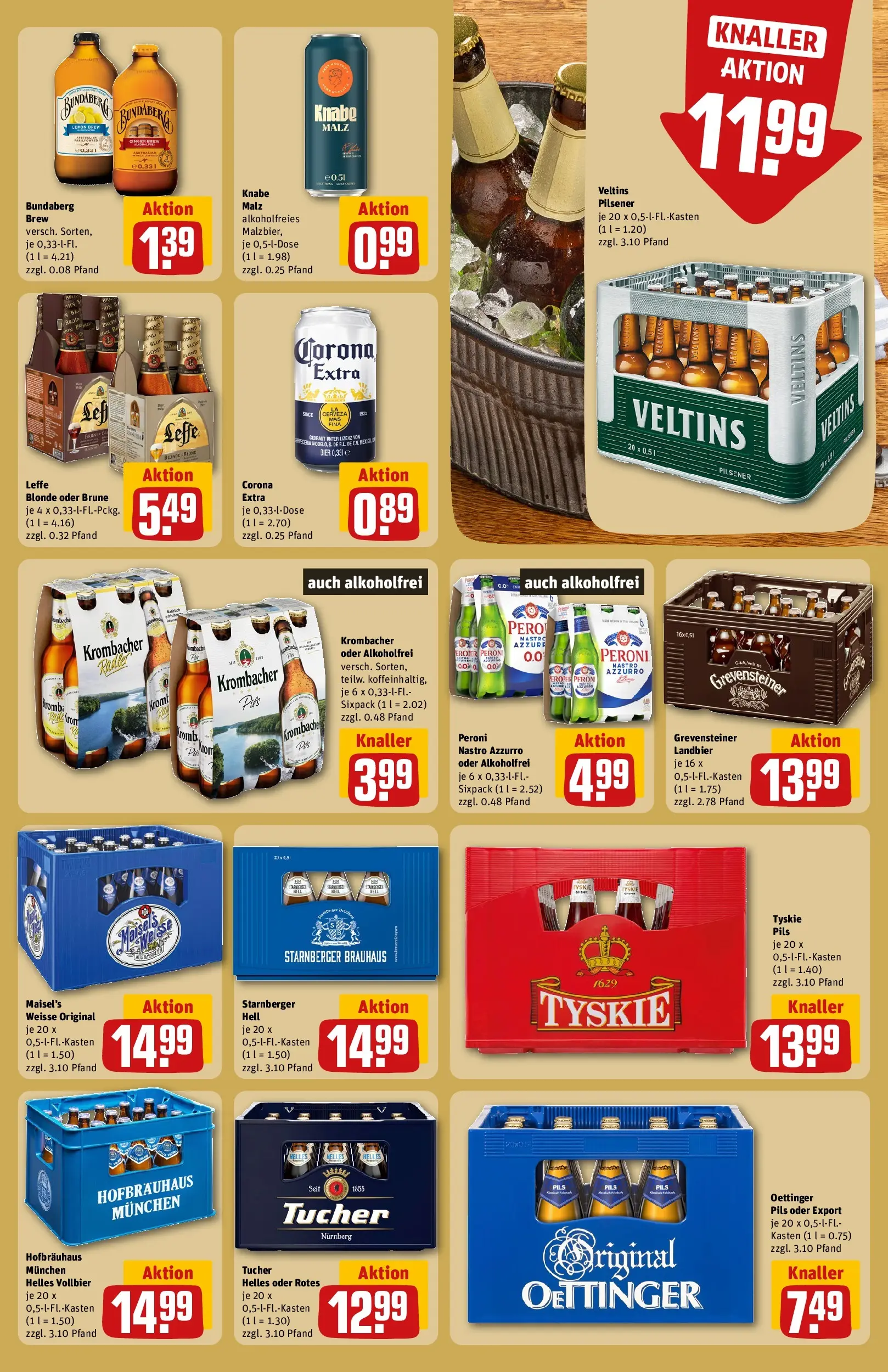 REWE Prospekt ab 21.06.2026 zum Blättern » Angebote | Seite: 19 | Produkte: Bier, Oettinger, Krombacher, Veltins
