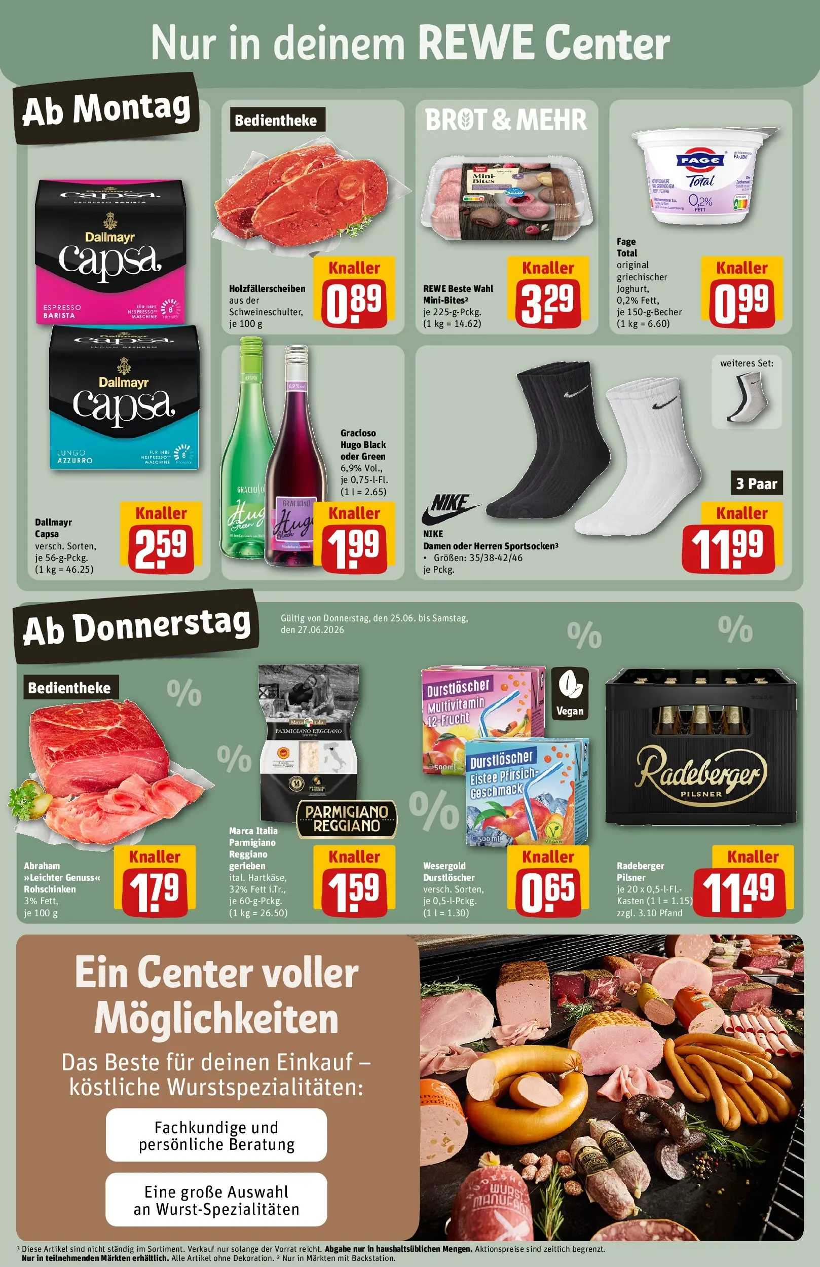 REWE Prospekt ab 21.06.2026 zum Blättern » Angebote | Seite: 3 | Produkte: Dallmayr, Pfirsich, Hugo, Dallmayr capsa