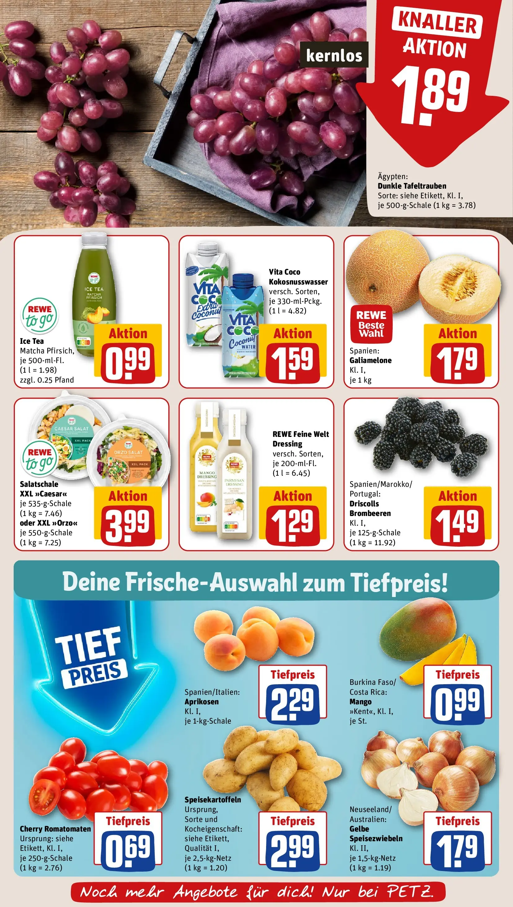 REWE Prospekt ab 21.06.2026 zum Blättern » Angebote | Seite: 8 | Produkte: Dressing, Mango, Pfirsich, Salat