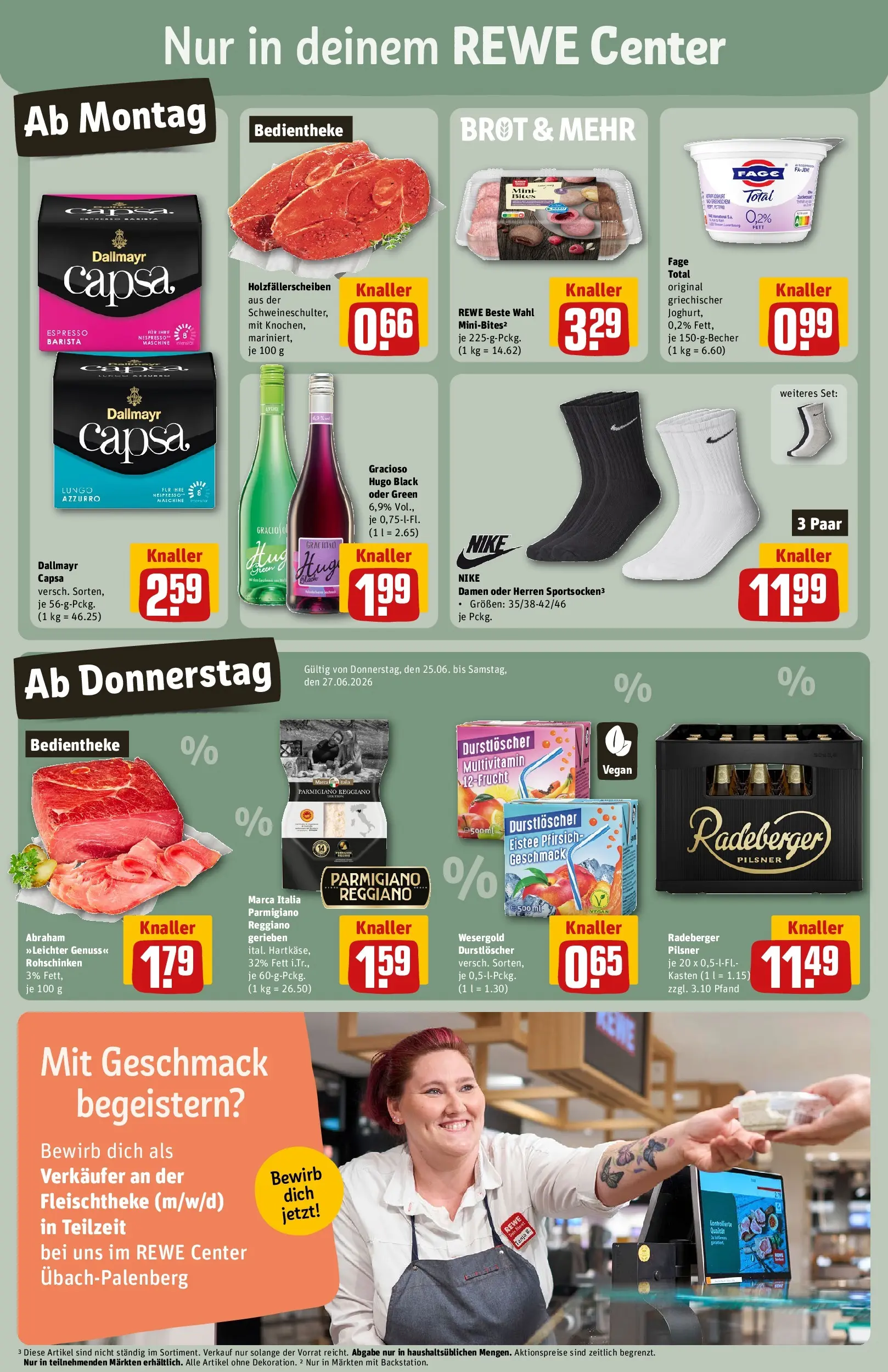 REWE Prospekt ab 21.06.2026 zum Blättern » Angebote | Seite: 3 | Produkte: Durstloscher, Joghurt, Radeberger pilsner, Dallmayr capsa