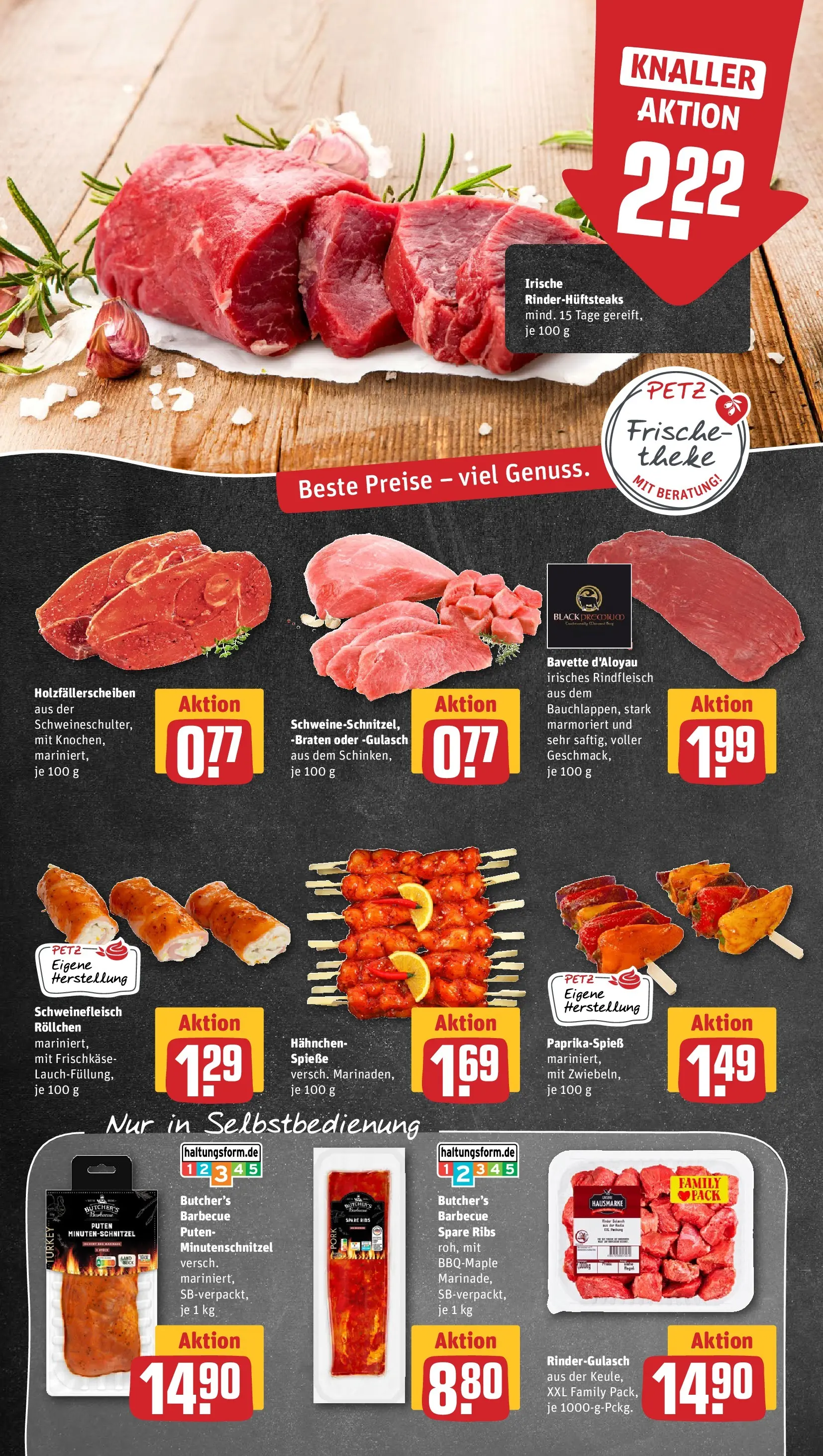 REWE Prospekt ab 21.06.2026 zum Blättern » Angebote | Seite: 10 | Produkte: Spare ribs, Spieße, Schnitzel, Gulasch