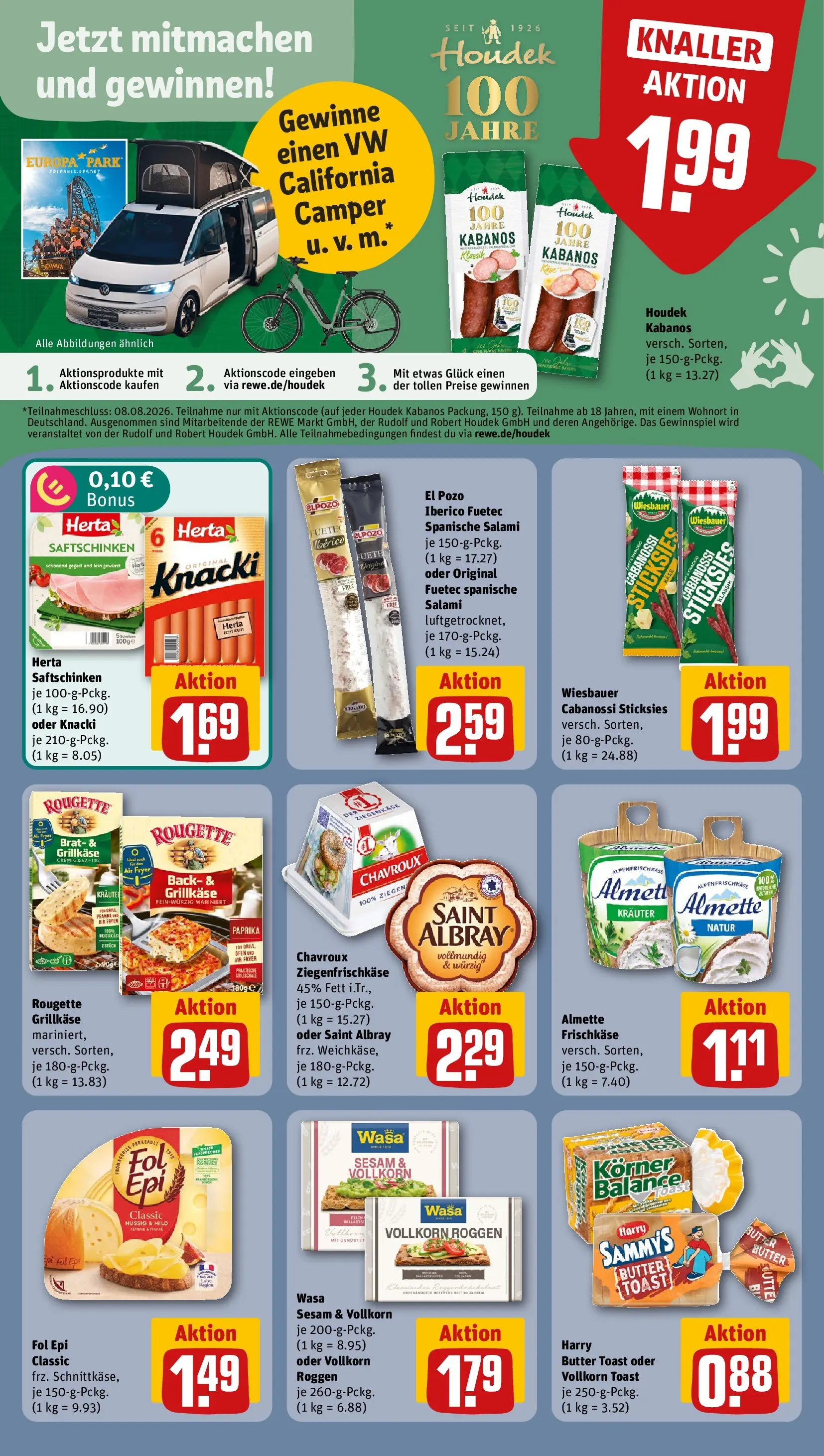 REWE Prospekt ab 21.06.2026 zum Blättern » Angebote | Seite: 18 | Produkte: Ziegenkäse, Paprika, Salami, Frischkase