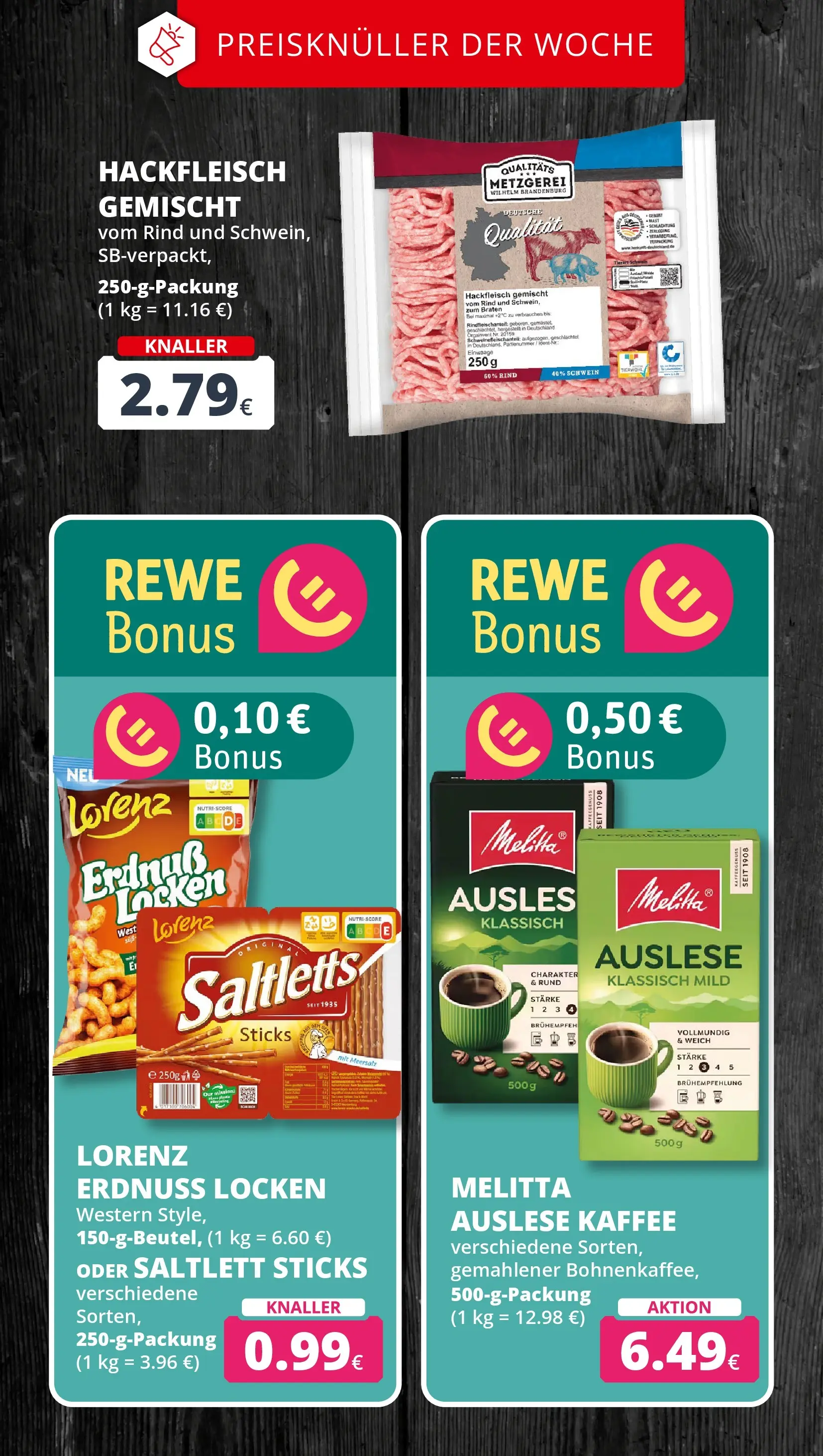 REWE Prospekt ab 21.06.2026 zum Blättern » Angebote | Seite: 3 | Produkte: Melitta, Kaffee, Hackfleisch