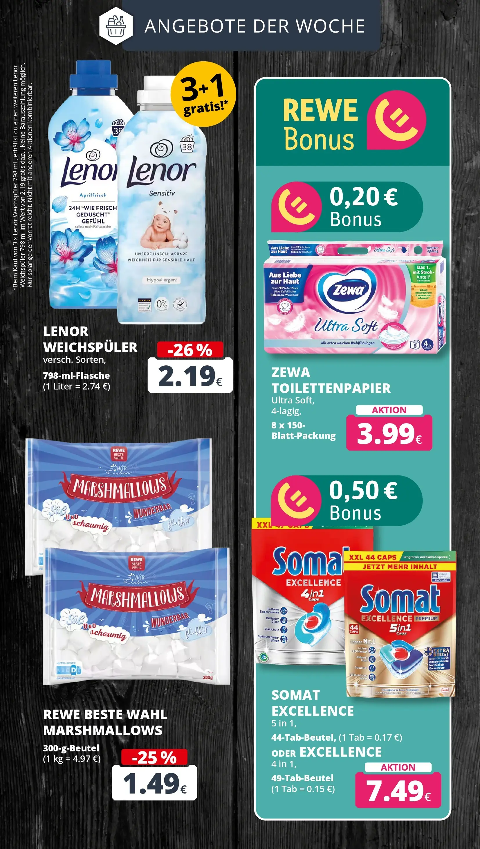REWE Prospekt ab 21.06.2026 zum Blättern » Angebote | Seite: 7 | Produkte: Lenor, Zewa, Weichspüler, Toilettenpapier