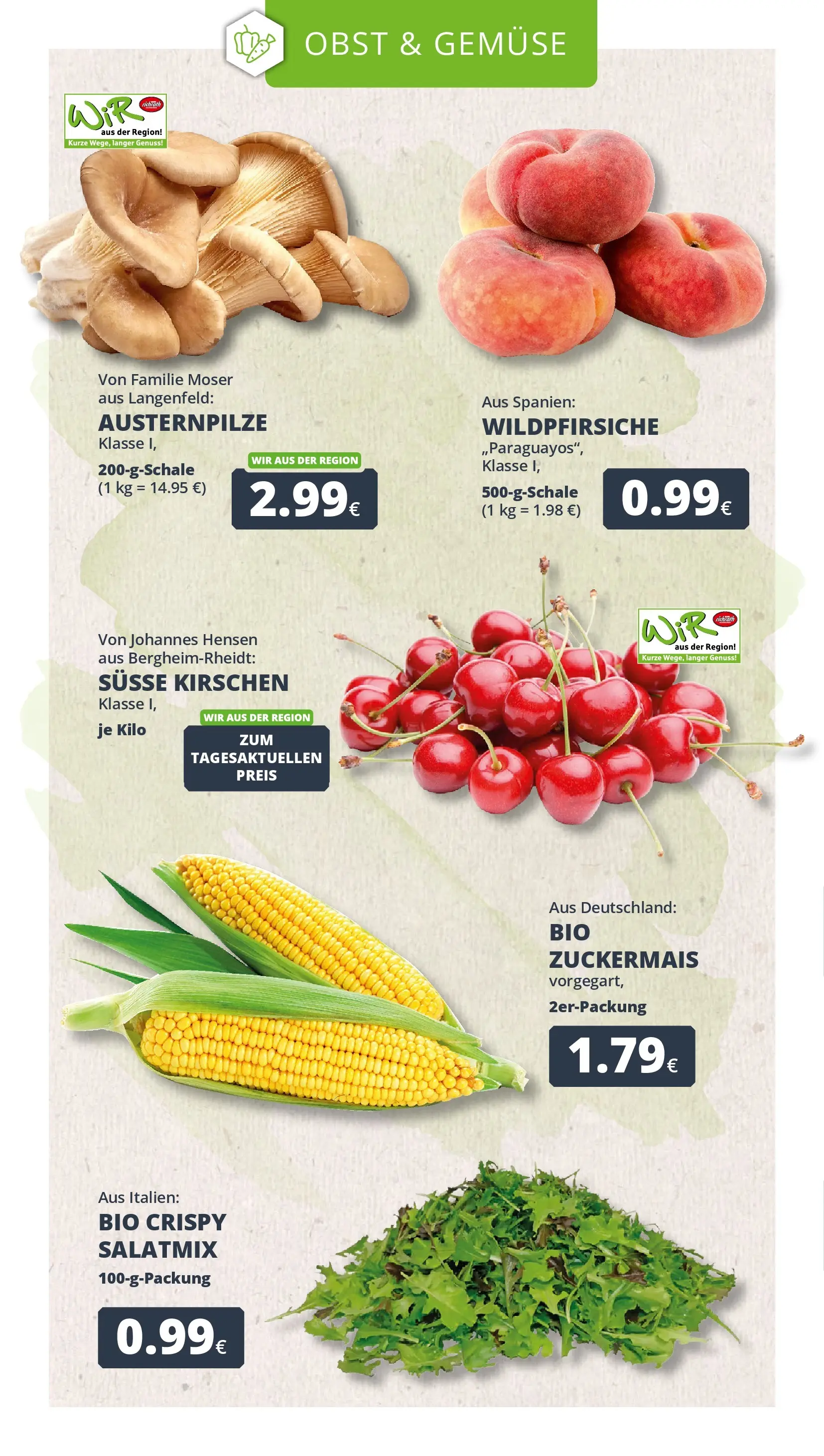REWE Prospekt ab 21.06.2026 zum Blättern » Angebote | Seite: 10 | Produkte: Kirschen, Gemüse, Obst