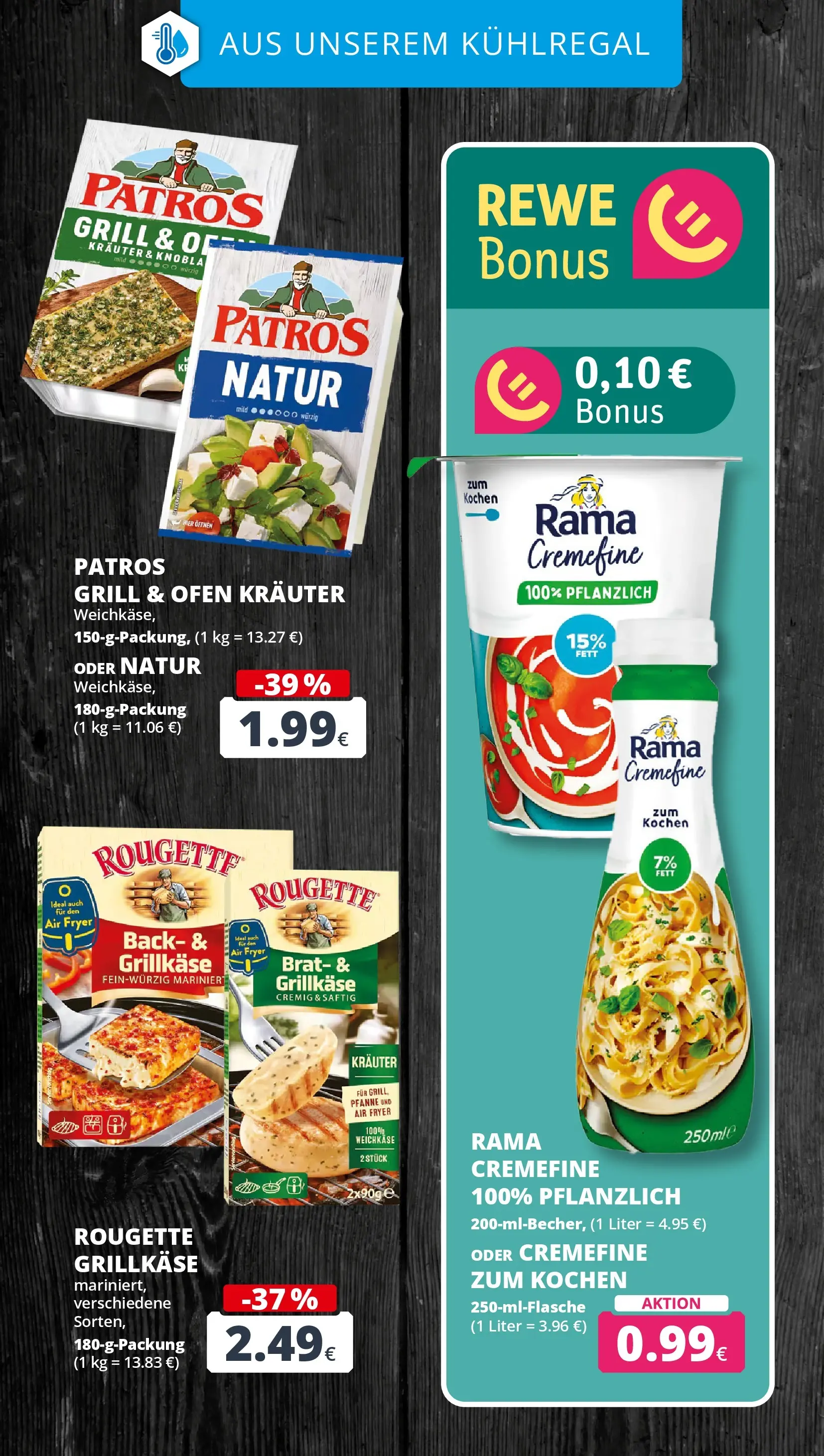 REWE Prospekt ab 21.06.2026 zum Blättern » Angebote | Seite: 19 | Produkte: Ofen, Grill, Rama cremefine, Patros