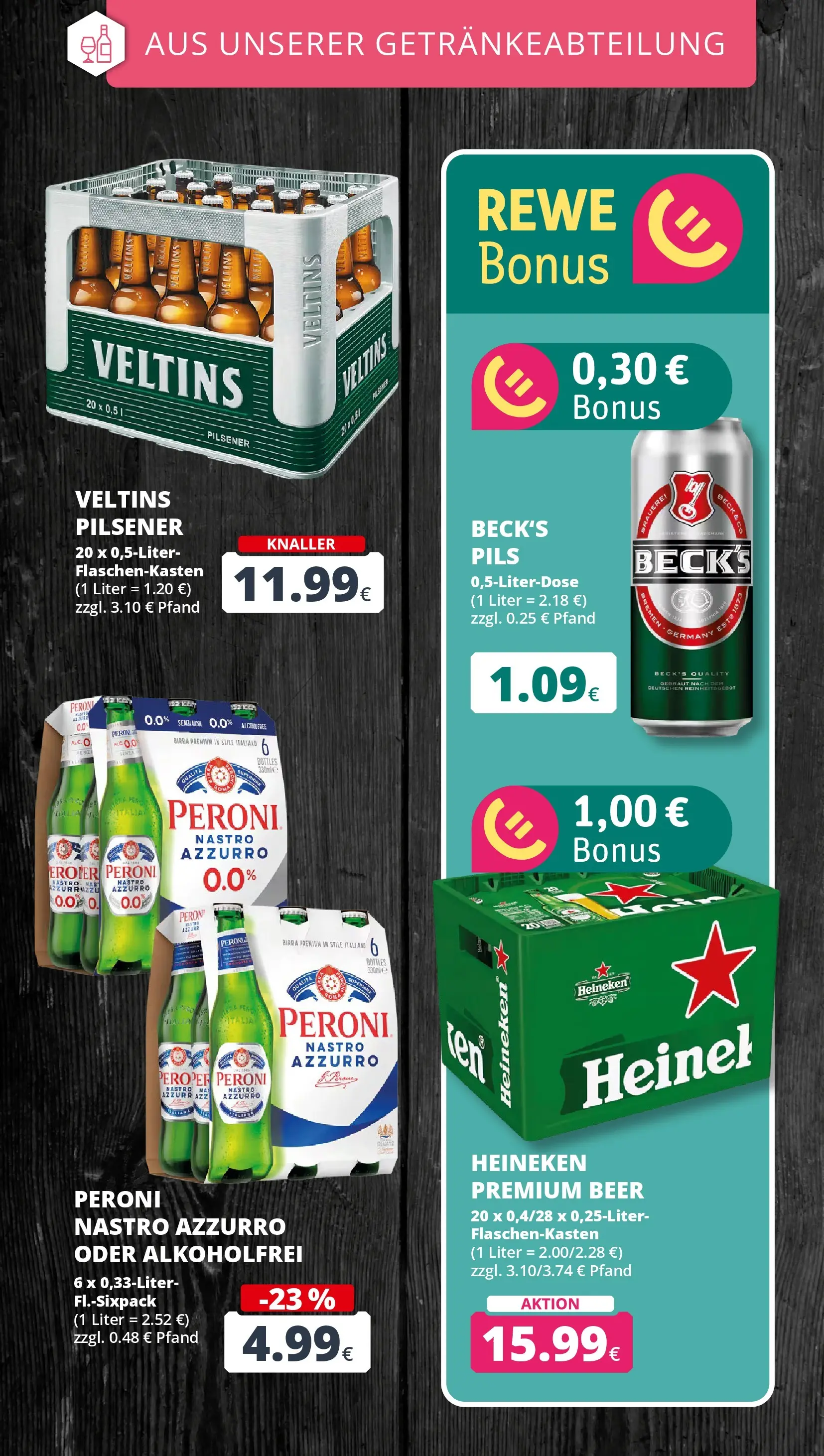 REWE Prospekt ab 21.06.2026 zum Blättern » Angebote | Seite: 22 | Produkte: Pils, Heineken, Veltins