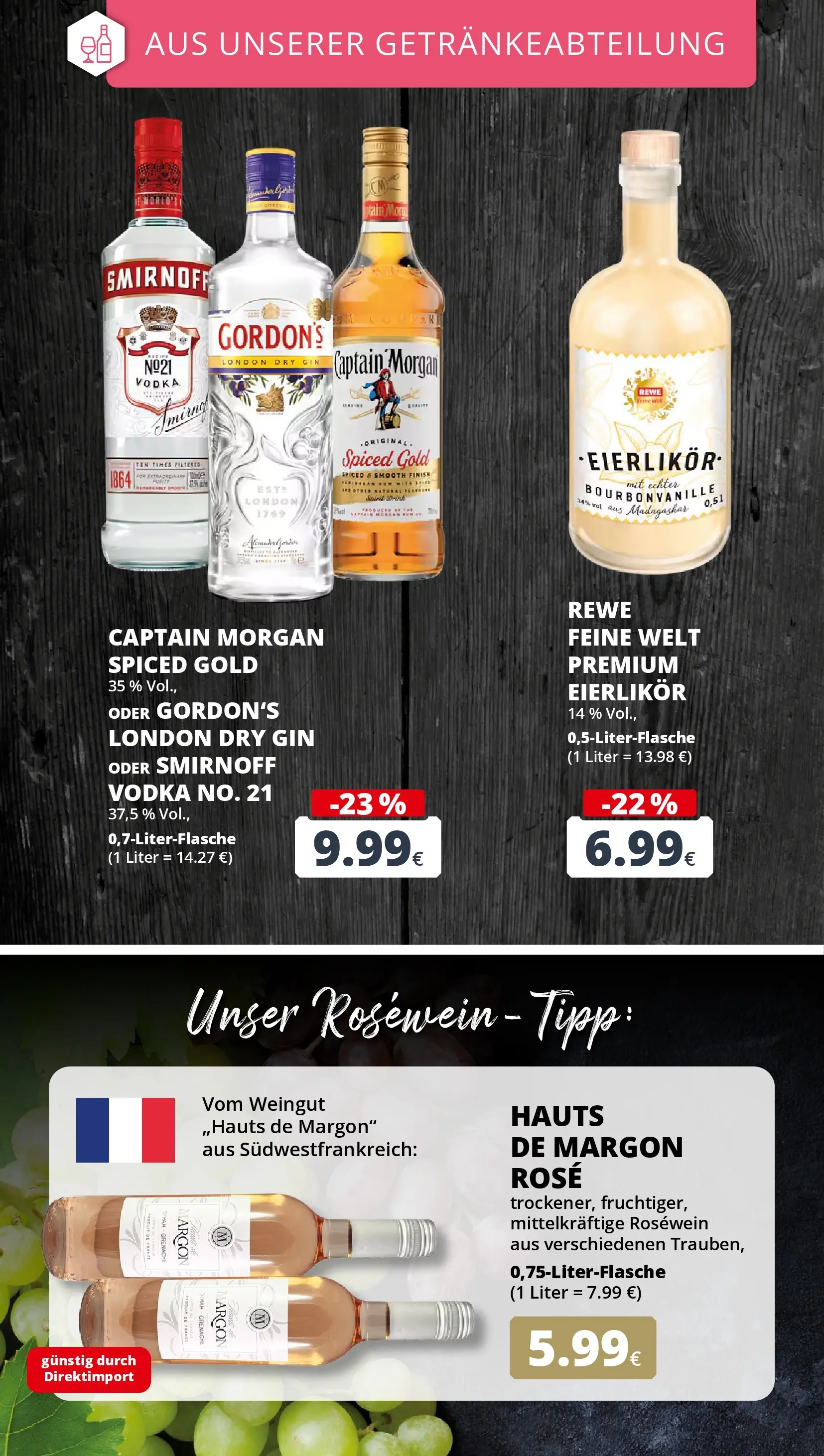 REWE Prospekt ab 21.06.2026 zum Blättern » Angebote | Seite: 24 | Produkte: Rosewein, Finish, Smirnoff, Vodka