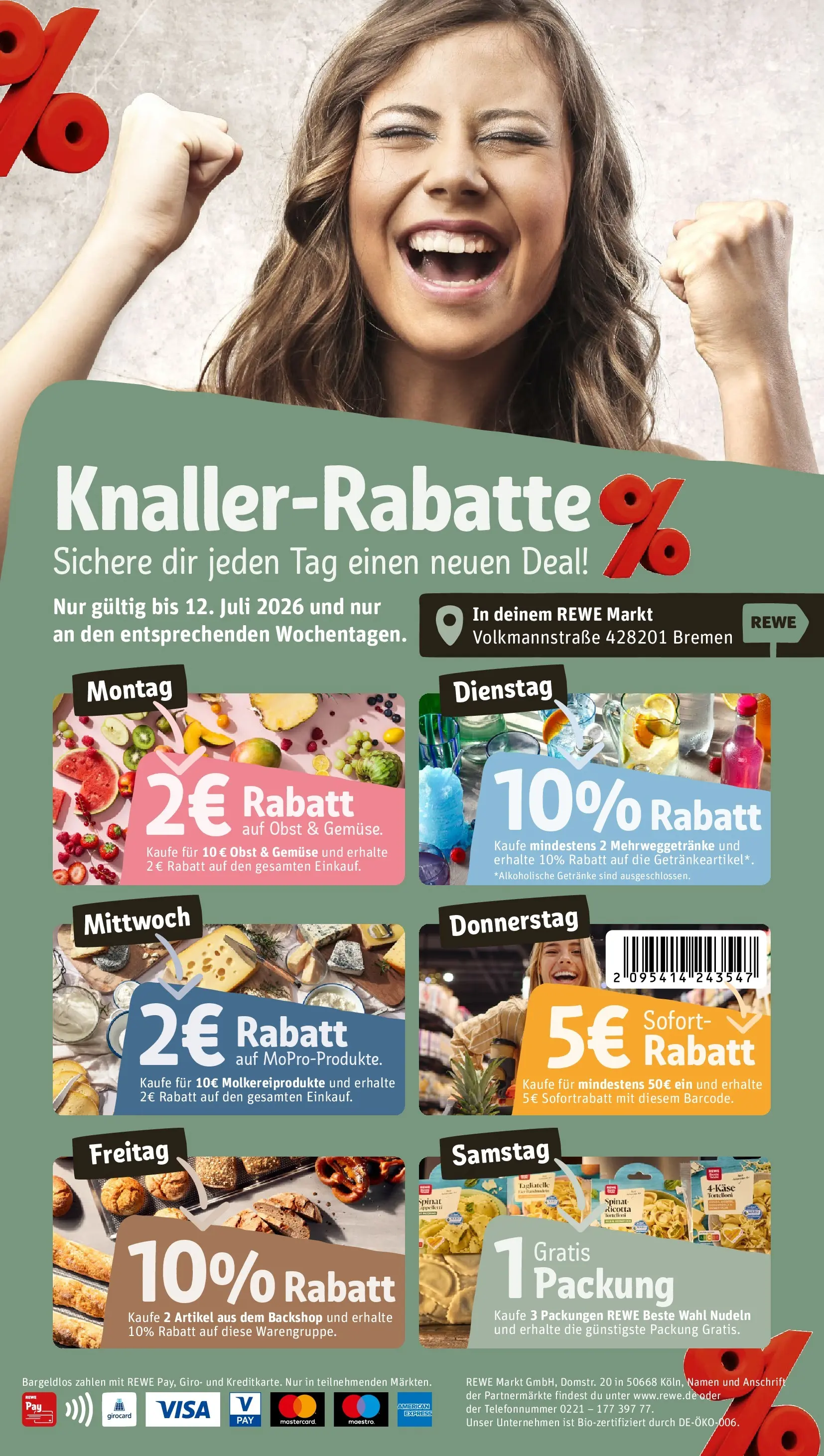 REWE Prospekt ab 21.06.2026 zum Blättern » Angebote | Seite: 2 | Produkte: Gemüse, Obst, Pasta, Nudeln