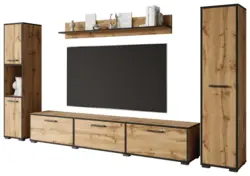 Wohnwand Bogota Eiche Wotan ca. 240x130x31cm
