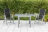 Gartentisch ausziehbar Semi Metall/Glas L: 80-120 cm