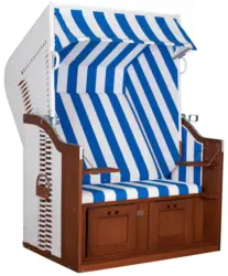Strandkorb Ostsee Fehmarn Blau/Wei&szlig;