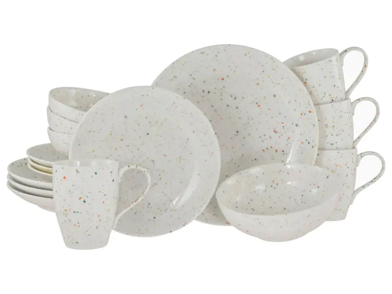 Kombiservice Confetti Weiss Creme, 16-teilig