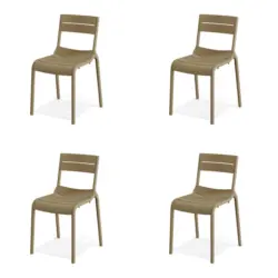 Gartenstuhl-Set Calor 4er-Set Sandfarben