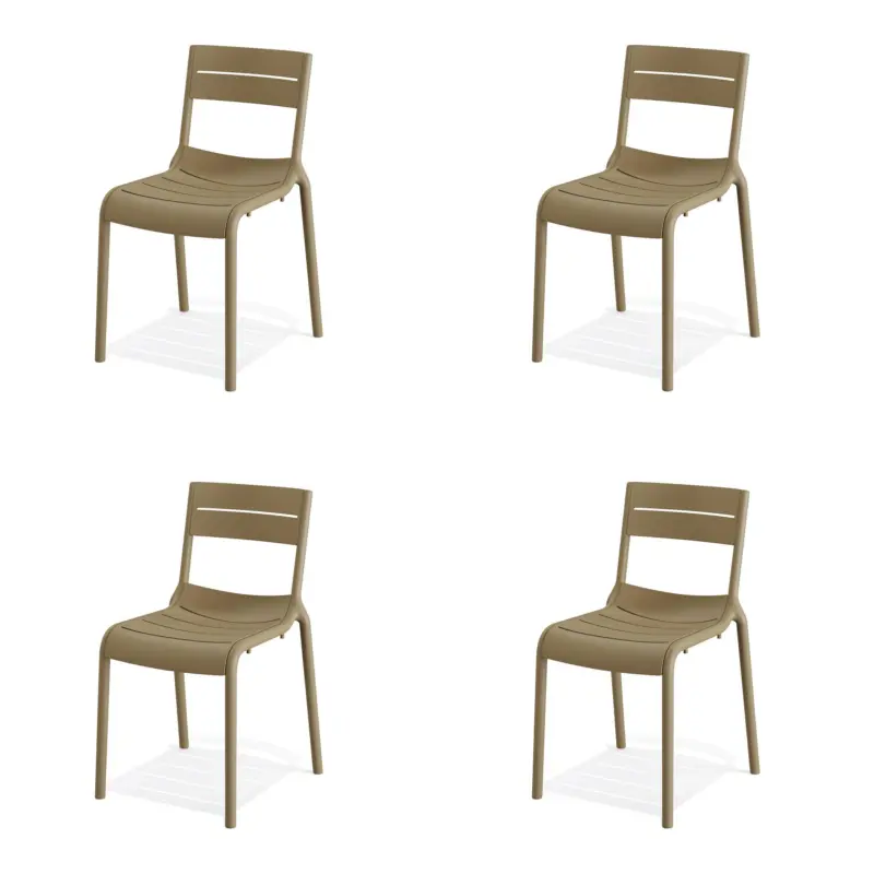 Gartenstuhl-Set Calor 4er-Set Sandfarben