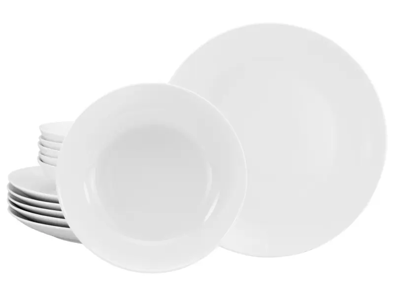 Tafelservice Luna Weiss Wei&szlig;, 12-teilig