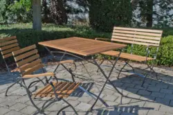 Gartengarnitur Lindau 5-Teilig aus Akazienholz massiv/Metall