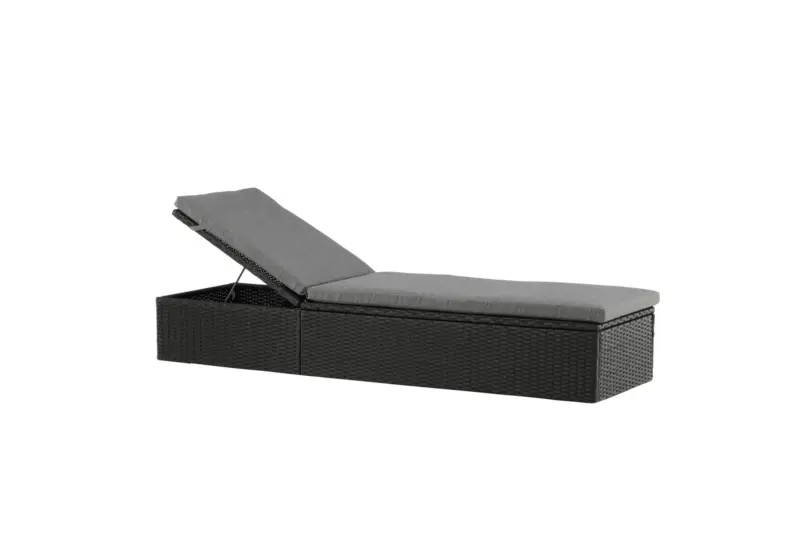 Sonnenliege Quad ca. 61x38x198 cm Schwarz