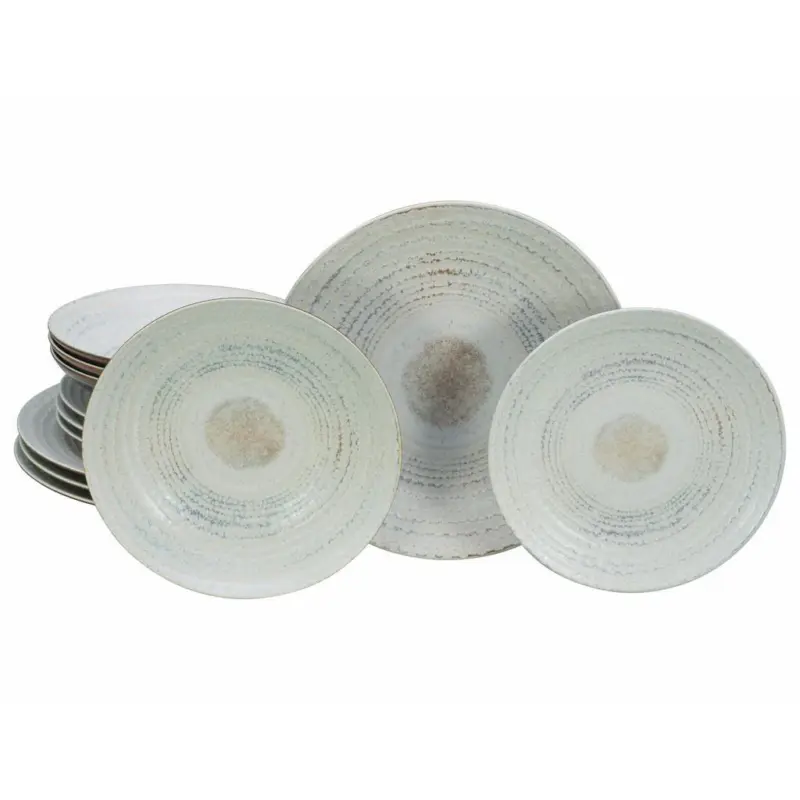 Tafelservice Neapel Offwhite Steinzeug, 4 Pers., 12-teilig