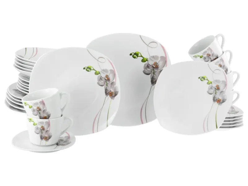 Kombiservice Square Orchidee Multicolor, 30-teilig