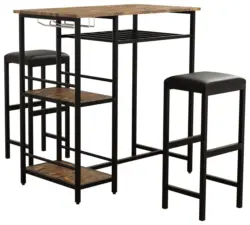 Bartischset Kolari 3-tlg. Schwarz/Eichefarben