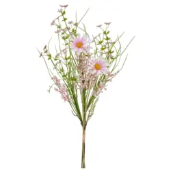Kunstblume Margeriten-Mix Strauss II Rosa/Gr&uuml;n