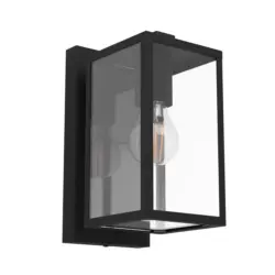 Au&szlig;enwandleuchte Budrone Klar/Schwarz max. 40 Watt Wandlampe