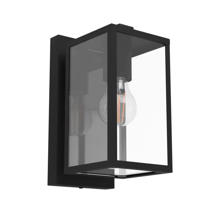 Au&szlig;enwandleuchte Budrone Klar/Schwarz max. 40 Watt Wandlampe
