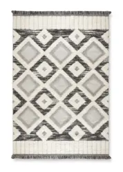 Webteppich Selma 3 in Grau/Wei&szlig; ca. 160x230cm
