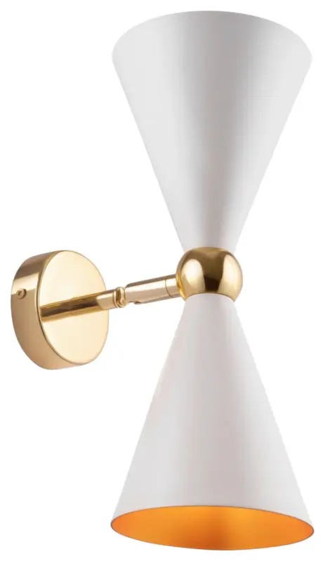 Wandleuchte Vesper Wei&szlig;/Goldfarben max. 40 Watt Wandlampe