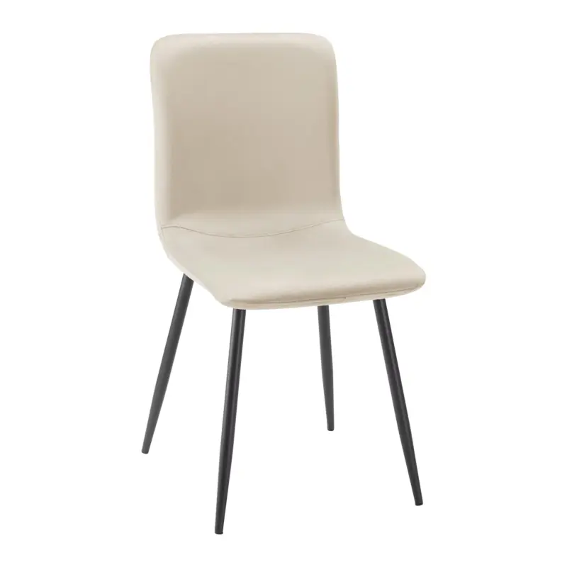 Stuhl Elif Beige Samt Gepolstert