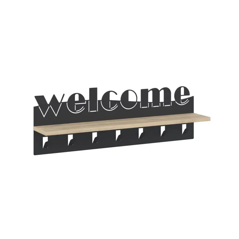 Wandgarderobe Welcome ca. 86x27x15 cm Anthr./Eiche