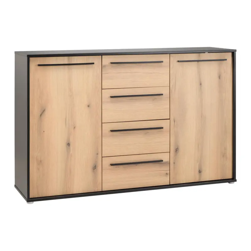 Sideboard Adriano Schwarz/Eichefarben