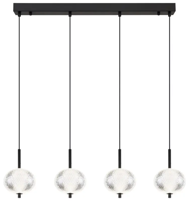 LED-H&auml;ngeleuchte Aida Klar/Schwarz max. 23 Watt