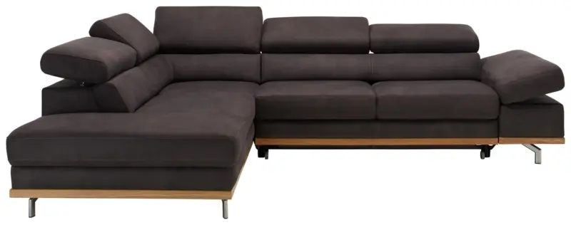 Wohnlandschaft Carmen in Platin mit Bettfunktion