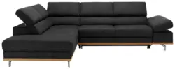 Wohnlandschaft Carmen in Schwarz mit Bettfunktion