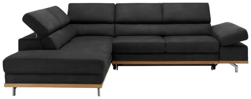 Wohnlandschaft Carmen in Schwarz mit Bettfunktion